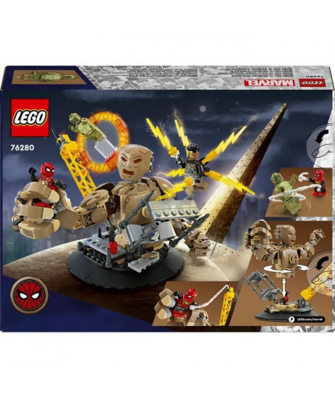 LEGO 76280 Marvel Spider-Man contre l'Homme-Sable : la Bataille Finale, Jouet avec Minifigurines de Super-Héros