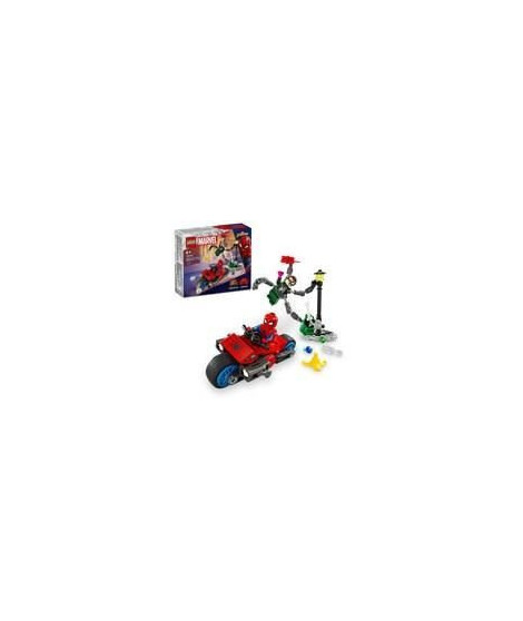 LEGO 76275 Marvel La Course-poursuite en Moto : Spider-Man contre Docteur Octopus, Jouet avec Moto avec Canons