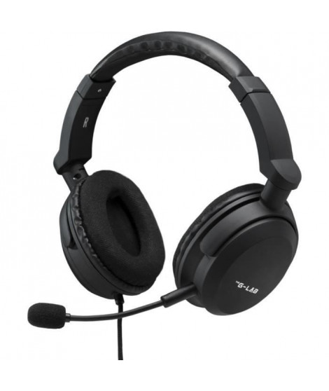 Casque Gaming - THE G-LAB - KORP-CARBON - Noir - Micro Détachable - Compatible PC,Playstation, Xbox