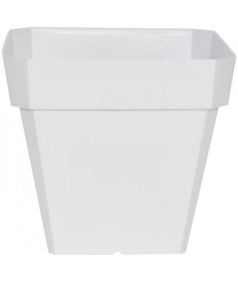 Bac a fleurs carré RIVIERA SOLEILLA - Plastique - 40x40 cm - Blanc