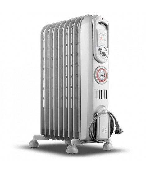 Radiateur bain d'huille VENTO DELONGHI - 1800W - 3 allures de chauffe - Technologie Real Energy -Effet Venturi -Batterie perf…