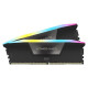 Mémoire RAM - CORSAIR - Vengeance RGB DDR5 RAM 64Go (2x32Go) 6000MHz CL30 Intel XMP Compatible iCUE - Noir (CMH64GX5M2B6000C30)