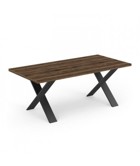 Table a manger MONACO - Décor bois oak et noir - L180 x P90 x H74.8 cm - DEMEYERE