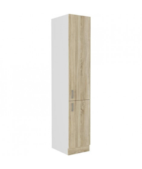 Colonne SARA - 2 portes - Décor chene sonoma - L40xP57xH210 cm - Fabriqué en Pologne