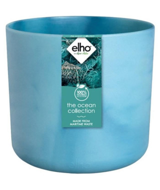 Pot de fleurs ronde ELHO The Ocean Collection - Bleu - Ø 22 x H 20 cm - 100% recyclé