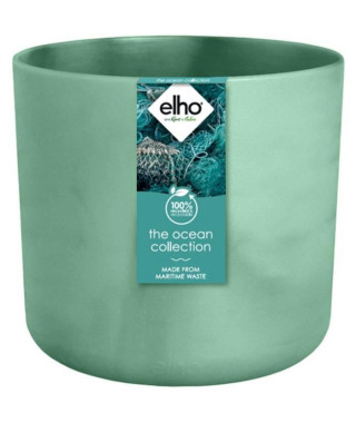 ELHO The Ocean Collection Pot de fleurs ronde 22 - Vert - Ø 22 x H 20 cm - intérieur - 100% recyclé