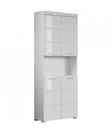 Colonne double AMANDA - 4 portes + 1 niche - L73 x P31 x H190 cm - Blanc - TRENDTEAM