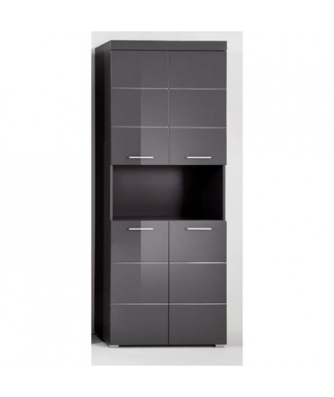 Colonne double AMANDA - 4 portes - L73 x P31 x H190 cm - Gris - TRENDTEAM