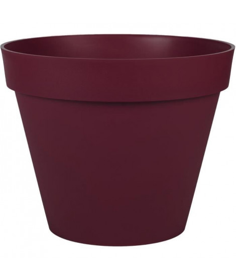 Pot de Fleur Rond TOSCANE - EDA - Ø 40 cm - 23 L - Rouge bourgogne - Plastique