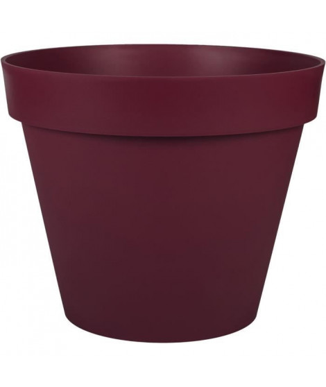 Pot de Fleur Rond TOSCANE - EDA - Ø 48 cm - 43 L - Rouge bourgogne - Plastique traité anti-UV et antigel
