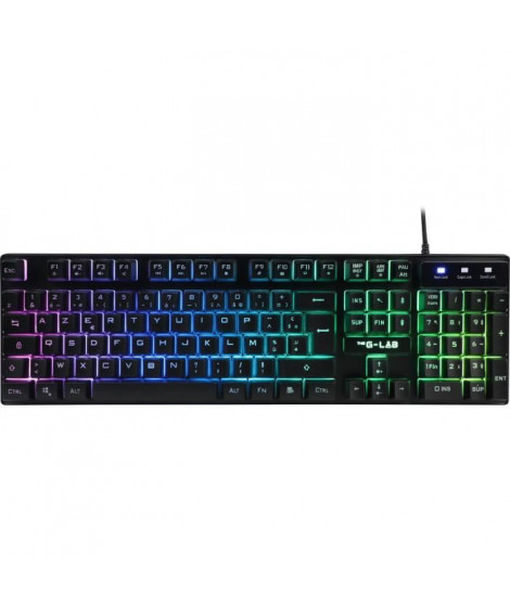 Clavier Gaming - Membrane RGB - THE G-LAB - KEYZ-CAESIUM/FR - FR Layout - 12 raccourcis - 19 touches anti ghosting