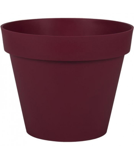 EDA Pot de Fleur Rond TOSCANE Ø 30 cm - Volume 10 L - Ø 29,5 x H.24 cm - Rouge bourgogne