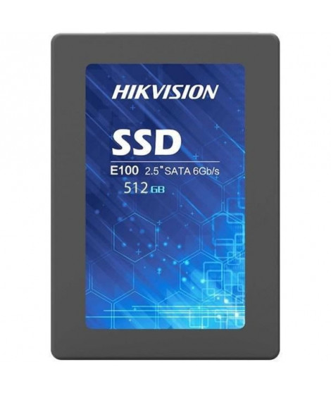 SSD Interne - HIKVISION - 2.5 512 Go E100 SATA 6.0Gbps SATA-III  3D TLC 550 MB/s 240 TB (HS-SSD-E100/512G)