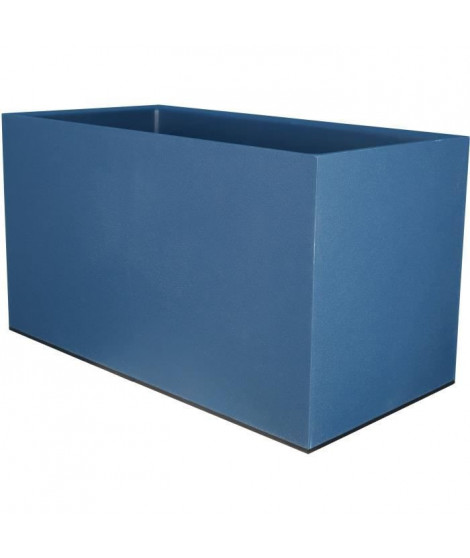 Bac a fleurs rectangulaire RIVIERA GRANIT - Plastique - 80x40 cm - Bleu