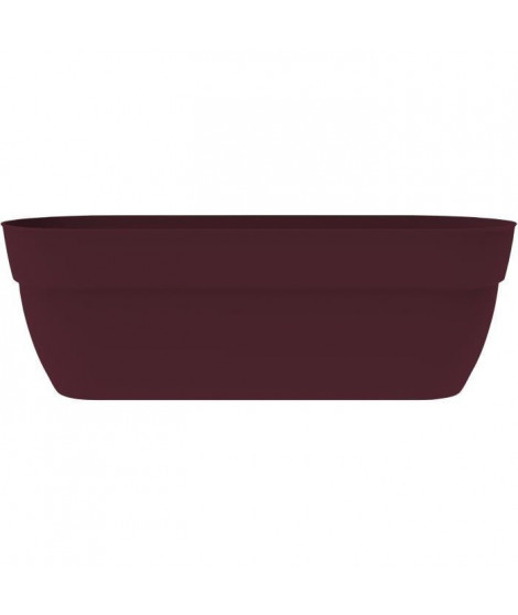 EDA Jardiniere Basse Osaka 38 L - avec Barre Métallique de Renfort - 77,3 x 30,7 x H.25,9 cm - Rouge bourgogne