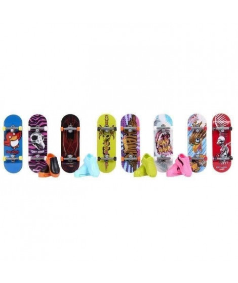 Pack Fingerskate Tony Hawk - Coffret 8 planches - HOT WHEELS - Multicolore