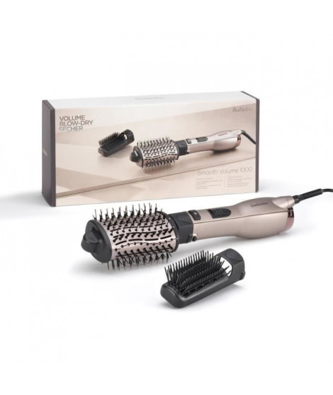 Brosse soufflante Smooth Volume 1000 BaByliss AS90PE - Pour lisser, apporter du volume et mettre naturellement en forme les c…