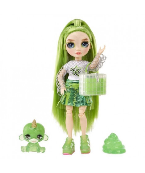 Rainbow High Poupée Mannequin avec Kit de Slime et Animal de Compagnie - Jade (Vert) - Poupée Pailletée 28 cm avec Kit de Sli…