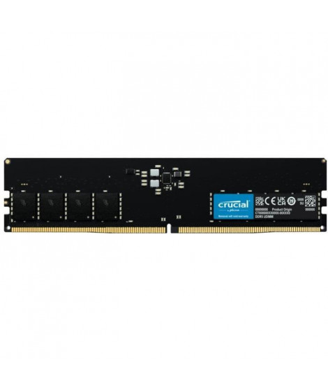 Mémoire RAM - CRUCIAL - DDR5-4800 UDIMM - 16 Go (CT16G48C40U5)