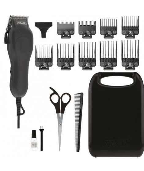 Tondeuse cheveux filaire - WAHL - SMOOTH PRO BLACK EDITION - 9 peignes de guidage et accessoires