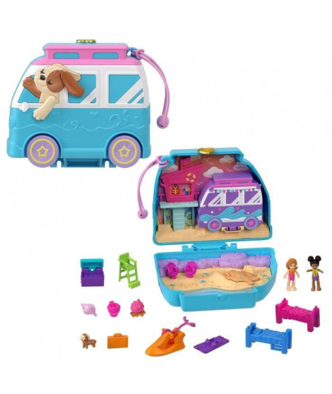 COFFRET CHIOT A LA PLAGE - POLLY POCKET - HRD36 - MINI POUPEE POLLY POCKET COFFRET COMPACT