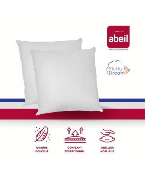 ABEIL Lot de 2 Oreillers FluffyDream 60 x 60 cm