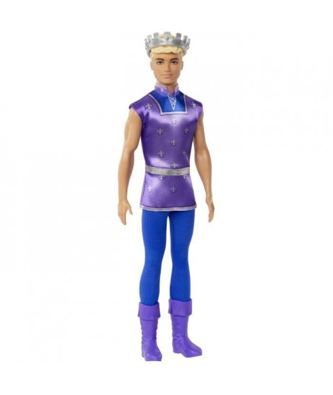 Poupée mannequin Barbie - Ken Prince Blond - HLC23 - Tunique satin violet et bleu - Bottes de cavalier assorties