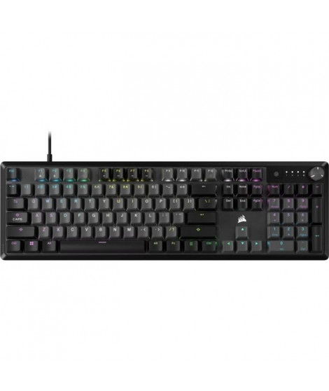 Clavier gaming mécanique - CORSAIR - K70 CORE RGB - Switchs linéaires CORSAIR Red - Insonorisation - Molette rotative - Gris