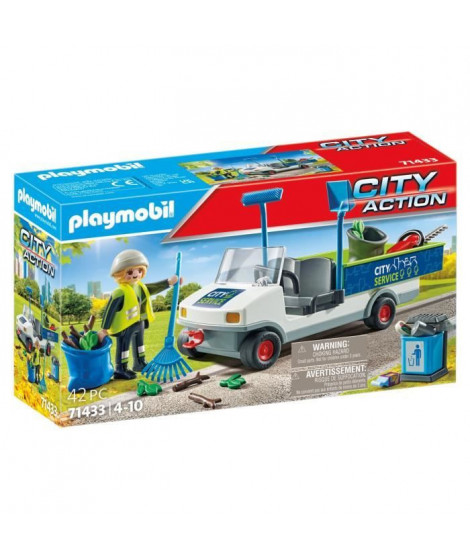 PLAYMOBIL 71433 Agent entretien avec véhicule électrique - City Action - Des 4 ans