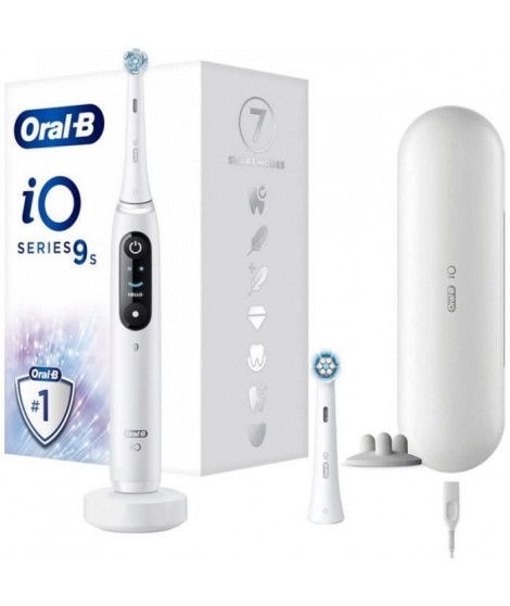 Brosse a Dents Électrique Oral-B iO 9N - Blanc - Oscillatoire - 2 Brossettes, 1 Étui De Voyage Chargeur