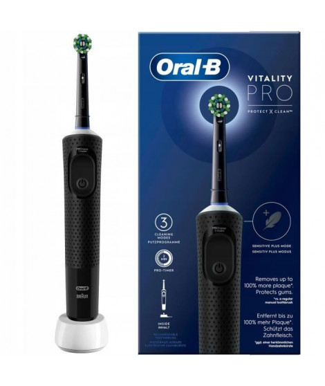 Brosse a Dents Électrique Oral-B Vitality Pro Noire - 3 Modes de Brossage - Batterie Longue Durée