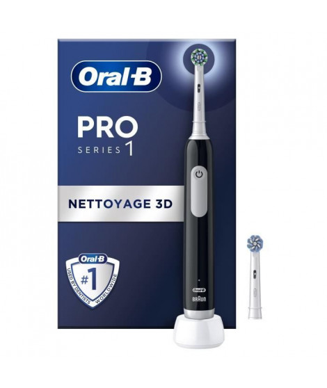 Oral-B Pro Series 1 Brosse a Dents Électrique Noire, 2 Brossettes, Conçue Par Braun