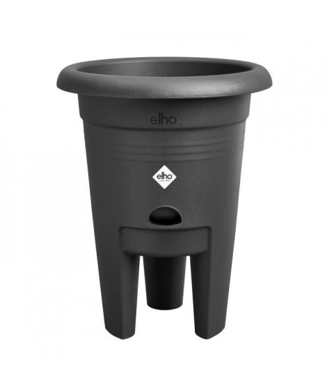ELHO Green Basics Pot a Fraises 33 - Noir - Ø 33 x H 42 cm - culture et récolteextérieur - 100% recyclé