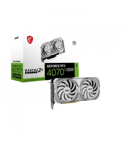 MSI - Carte graphique - NVIDIA GeForce RTX 4070 Ti SUPER 16G VENTUS 2X WHITE