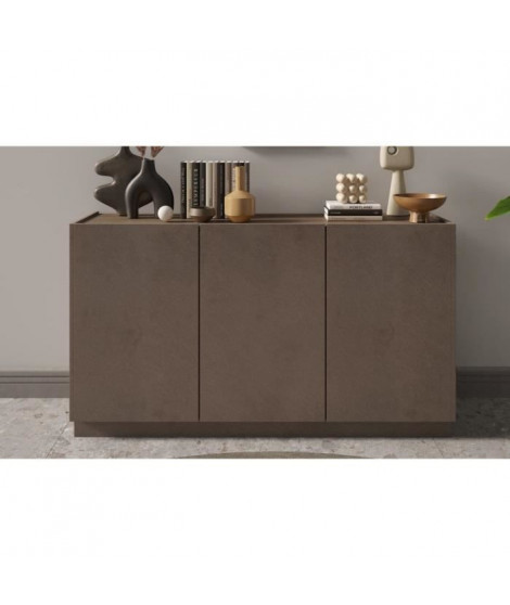 Buffet haut FIRENZE - Bronze et Chene Mercure - 3 portes - Style contemporain/design