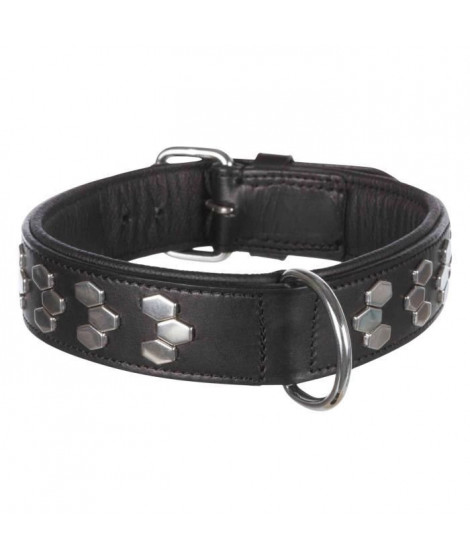 Active collier TRIXIE - Design stylisé - Cuir - Taille M - 3845 cm -  Noir