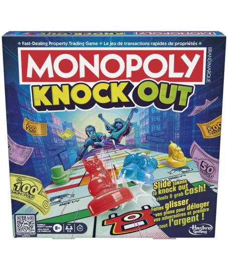 Monopoly Gliss', Jeu de Groupe Familial pour Enfants, Ados et Adultes, a partir de 8 Ans, 2 a 8 Joueurs, 20 Minutes en Moyenn…