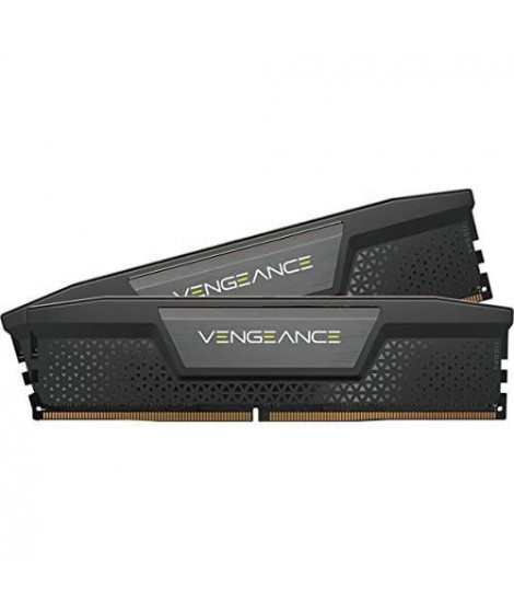Mémoire RAM - CORSAIR - Vengeance DDR5 RAM 64Go (2x32Go) 6400MHz CL32 Intel XMP Compatible iCUE - Noir (CMK64GX5M2B6400C32)