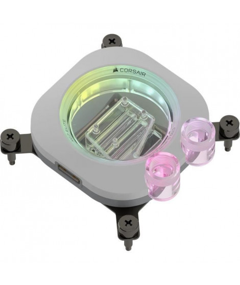 Water Cooling - CORSAIR - iCUE LINK XC7 RGB ELITE pour socket Intel 1700 et AMD AM4/AM5 - Blanc