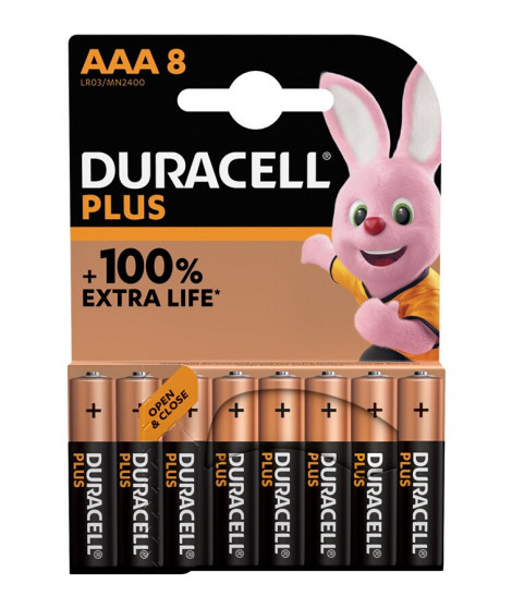 Piles Duracell Pack de 8 piles alcalines AAA Duracell Plus