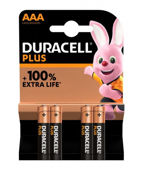 Piles Duracell Pack de 4 piles alcalines AAA Duracell Plus