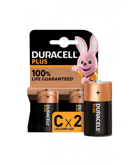Piles Duracell Pack de 2 piles alcalines C Duracell Plus