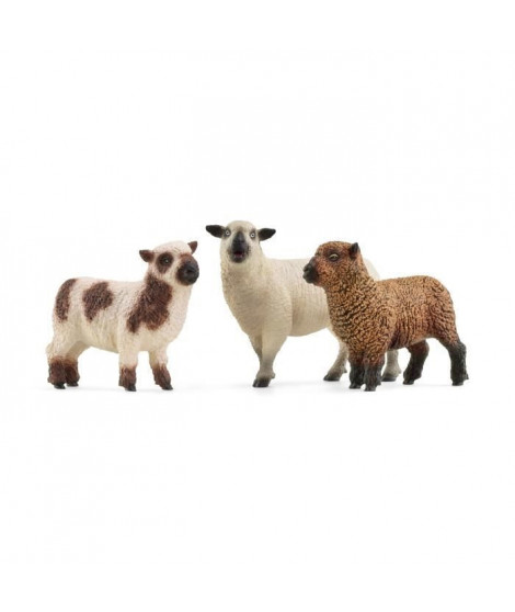 Figurien Trio de moutons, pour enfants des 3 ans,  5 x 19 x 11 cm - schleich 42660 FARM WORLD