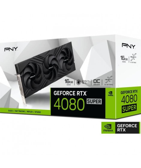 PNY - Carte graphique - GeForce RTX 4080 SUPER 16GB VERTO Overclocked Triple Fan DLSS 3