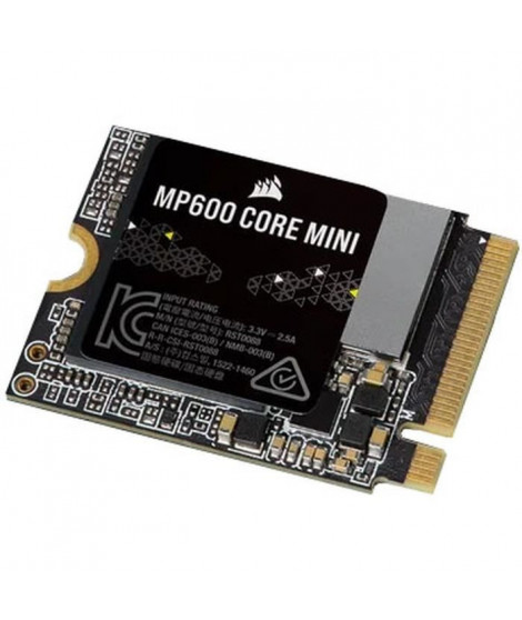 SSD interne - CORSAIR - MP600 Core Mini 1To M.2 NVMe PCIe x4 Gen4 2 SSD - M.2 2230 - Jusqu'a 5.000 Mo/s - Noir