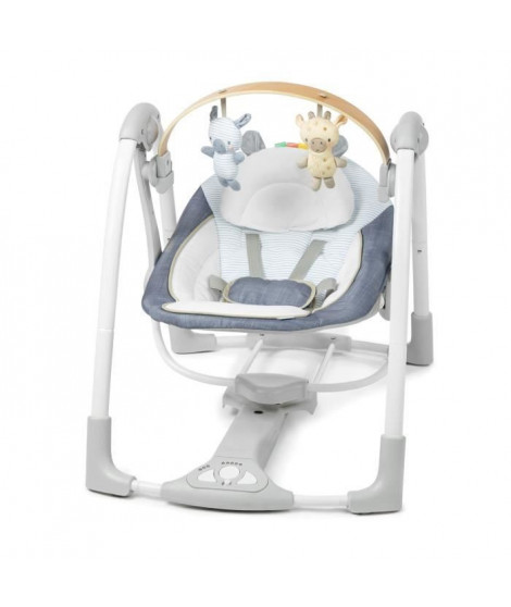 INGENUITY Balancelle swing'n go, arc d'activités amovible, pliable, électrique,musiques et sons, jouets inclus, Chambray