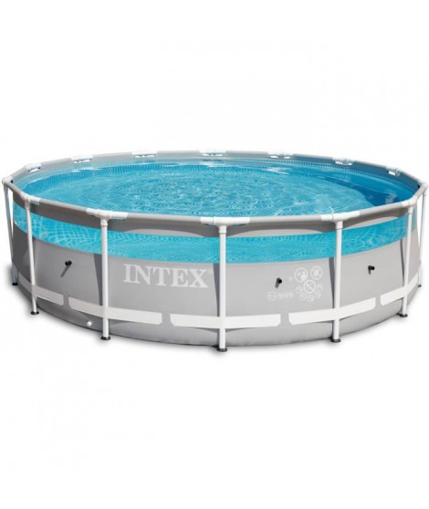 Kit piscine tubulaire ronde CLEARVIEW -  Structure métal - Epurateur+Echelle de sécurité+Bâche+Tapis - 4,27 x 1,07m