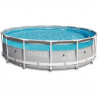 Kit piscine tubulaire ronde CLEARVIEW -  Structure métal - Epurateur+Echelle de sécurité+Bâche+Tapis - 4,27 x 1,07m