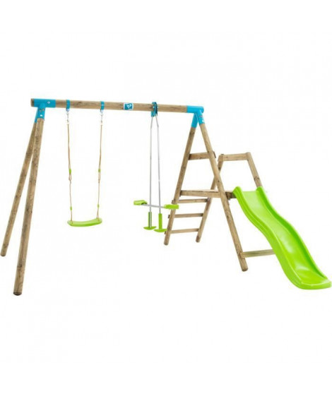 Balançoire et toboggan - TP TOYS - 458P Station Sherwood PALMIER 1 Balançoire 1 vis-a-vis 1 Toboggan