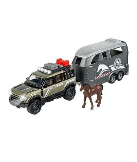 Majorette - Land Rover + Remorque cheval - 25cm - Sons et Lumieres - Dés 3 ans